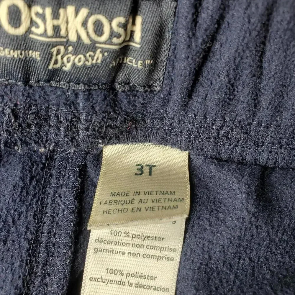 OshKosh B'gosh Navy Blue Fleece Sweatpants Toddler Boy Size 3T EUC